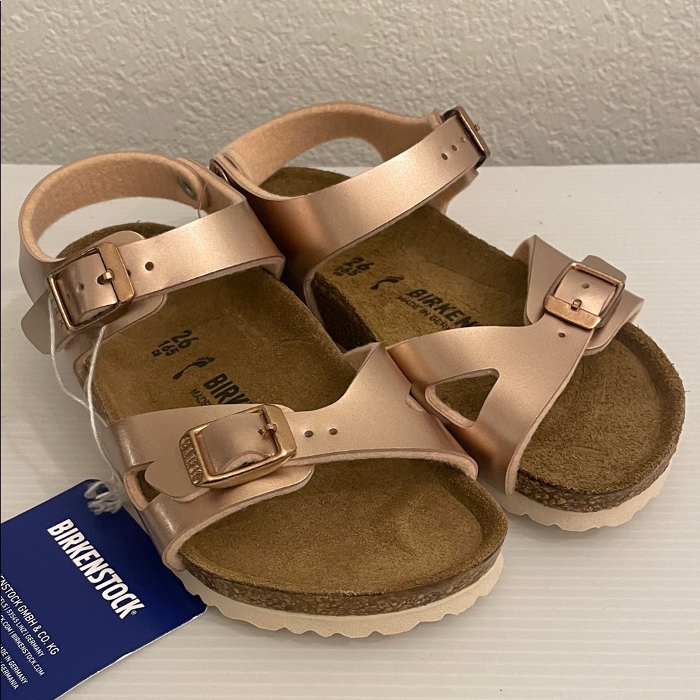 Birkenstock Kids' Birko Flor Rio Metallic Sandals